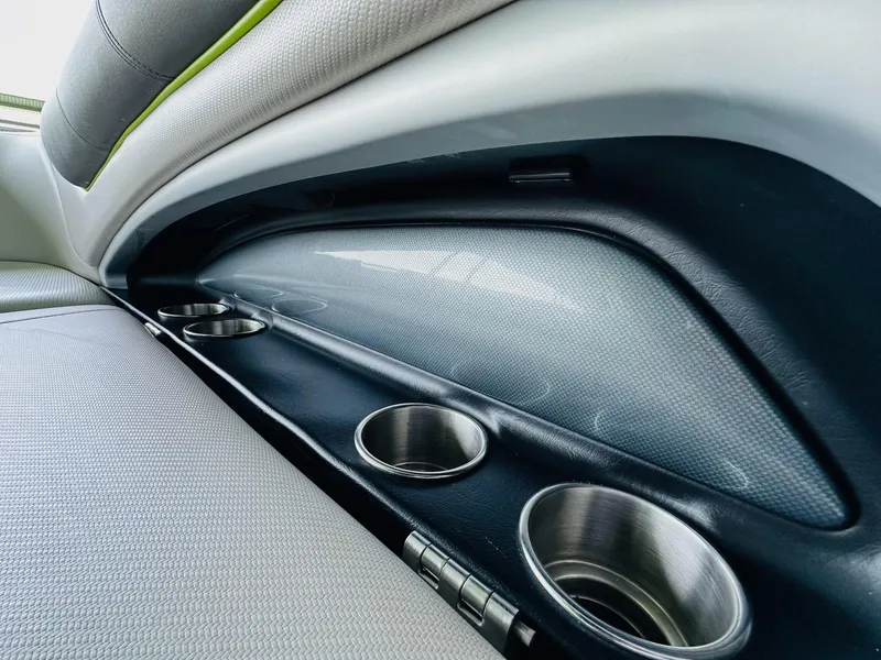 Slide: The Image of Interior of 2012 MasterCraft X-45 boat with cup holders and sleek seating design. - 22