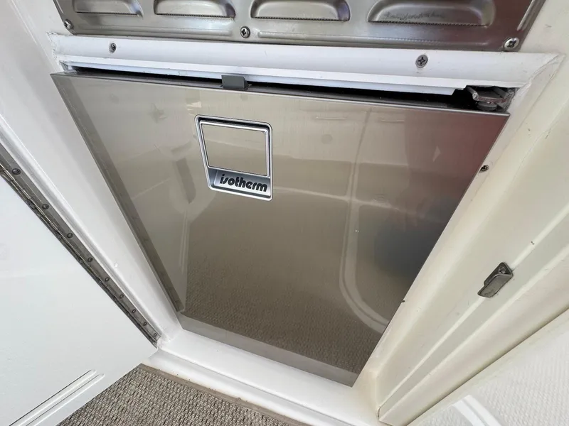 Slide: The Image of Stainless steel Isotherm fridge on 2008 Sea Ray 350 Sundancer boat. - 16