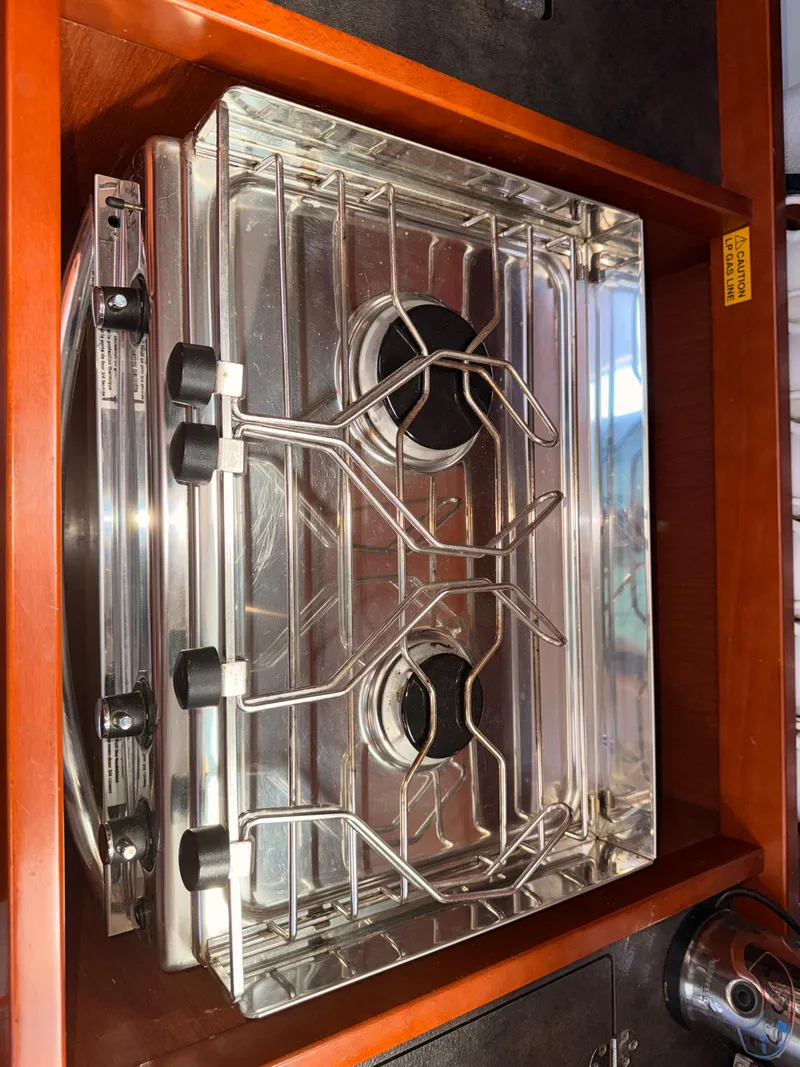 Slide: The Image of Stainless steel stove in 2016 Beneteau Oceanis 45 yacht kitchen. - 10