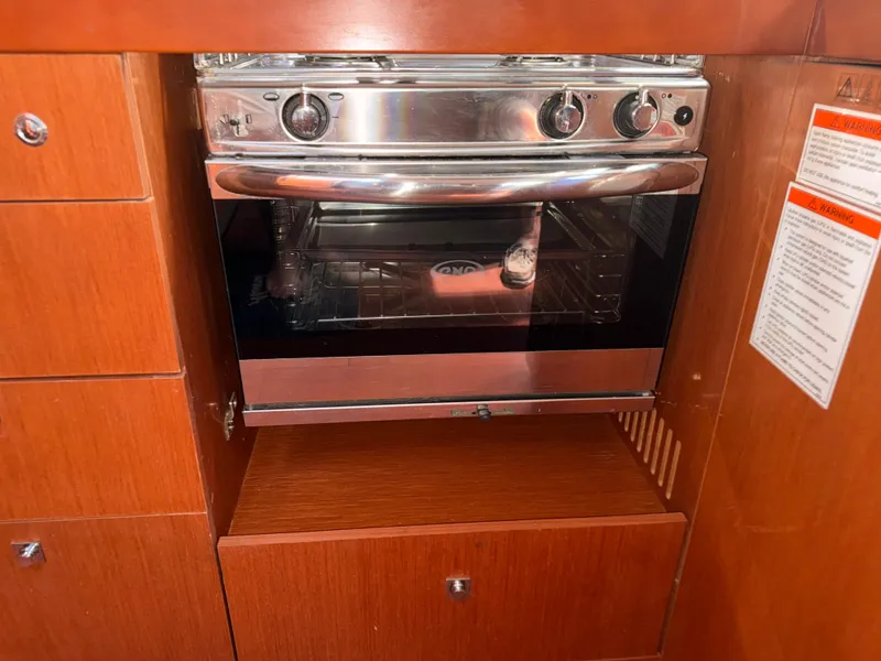 Slide: The Image of Stainless steel oven in 2016 Beneteau Oceanis 45 yacht kitchen. - 11