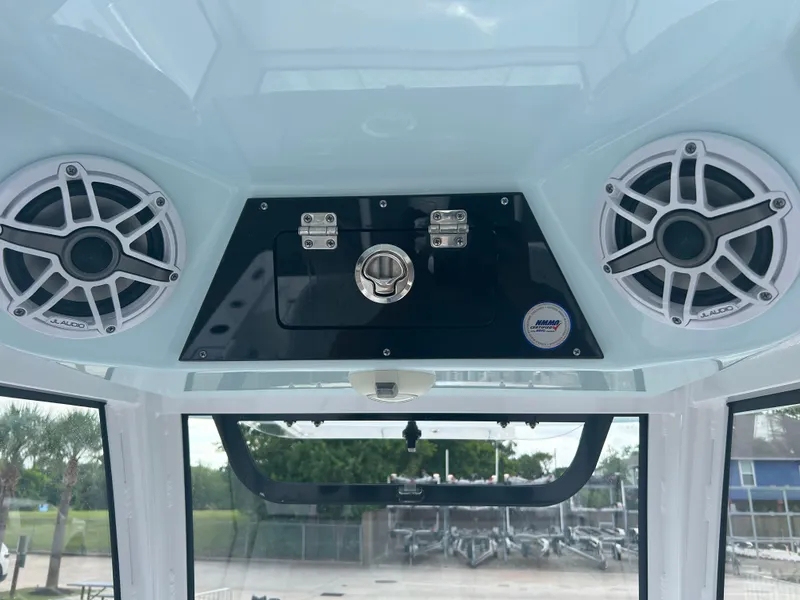 Slide: The Image of 2023 Sportsman Masters 267OE Bay Boat audio system with JL Audio speakers. - 40