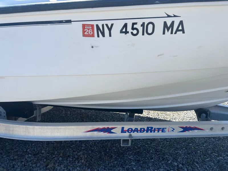 Slide: The Image of 2004 Boston Whaler 190 Nantucket boat on Load Rite trailer, registration NY 4510 MA. - 6