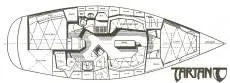 Slide: The Image of Floor plan of a 1998 Tartan 3500 sailboat, showcasing interior layout and design. - 30