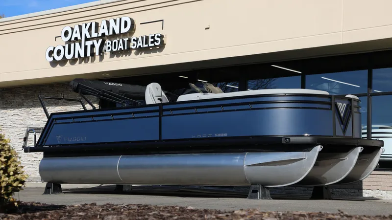 Slide: The Image of 2025 Viaggio Lago X22S pontoon boat at Oakland County Boat Sales. - 10