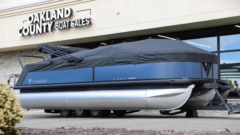 Slide: The Image of 2025 Viaggio Lago X22S pontoon boat at Oakland County Boat Sales. - 12