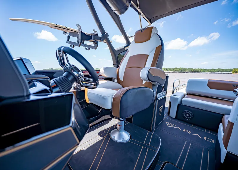 Slide: The Image of Luxurious Paradigm 236 boat interior with modern steering and seating, 2025 model. - 22