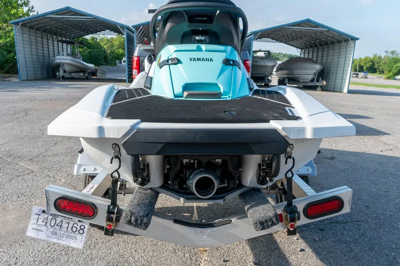 Slide: The Image of 2024 Yamaha WaveRunner FX Cruiser HO Audio on trailer, rear view in storage area. - 5