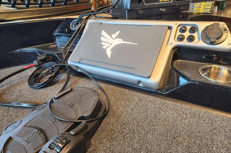 Slide: The Image of Control panel of 2025 Ranger 1880MS boat with electronic equipment and wiring. - 6
