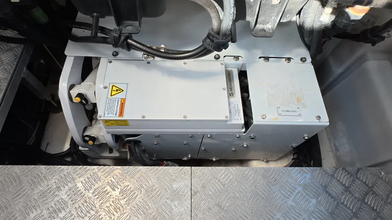 Slide: The Image of Engine compartment of 2022 Azimut Verve 47 with stabilizer system. - 44