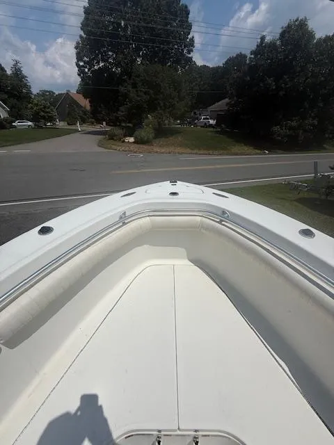 Slide: The Image of 2003 Hydra-Sports Vector 2400 CC boat on trailer, parked in residential area. - 10