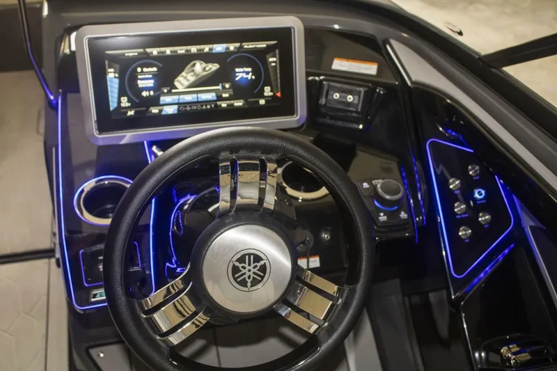 Slide: The Image of Interior view of 2021 Yamaha Boats 255XD with Kicker audio system wiring. - 39