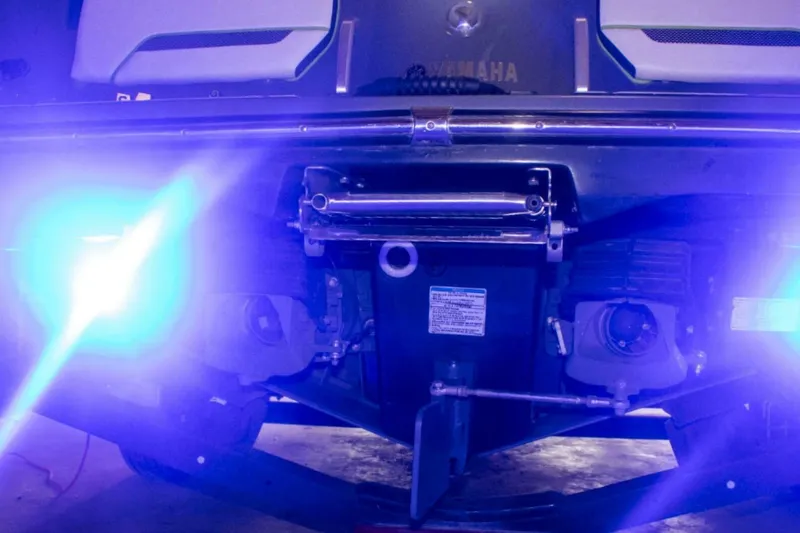 Slide: The Image of 2021 Yamaha Boats 255XD interior speaker and seating detail. - 44