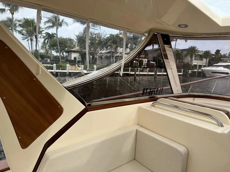 Slide: The Image of Interior view of 2023 Fratelli Aprea Sorrento Cabinatto 32 yacht with waterfront background. - 12