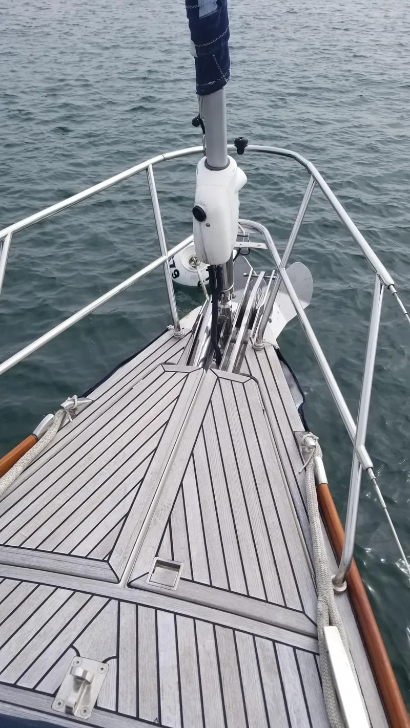 Slide: The Image of Galley kitchen in 2003 CNB 64 yacht with microwave and toaster oven. - 13