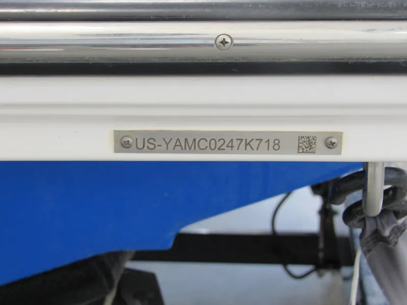 Slide: The Image of 2018 Yamaha AR240 boat identification plate with serial number. - 10