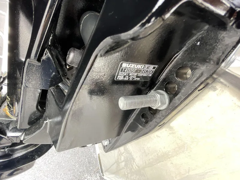 Slide: The Image of Close-up of Suzuki motor component on 2025 South Bay 222 RSLE boat. - 15