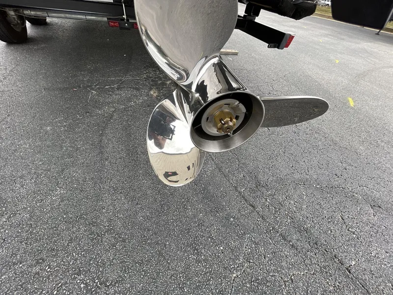 Slide: The Image of Close-up of a shiny boat propeller on a 2025 South Bay 222 RSLE. - 7