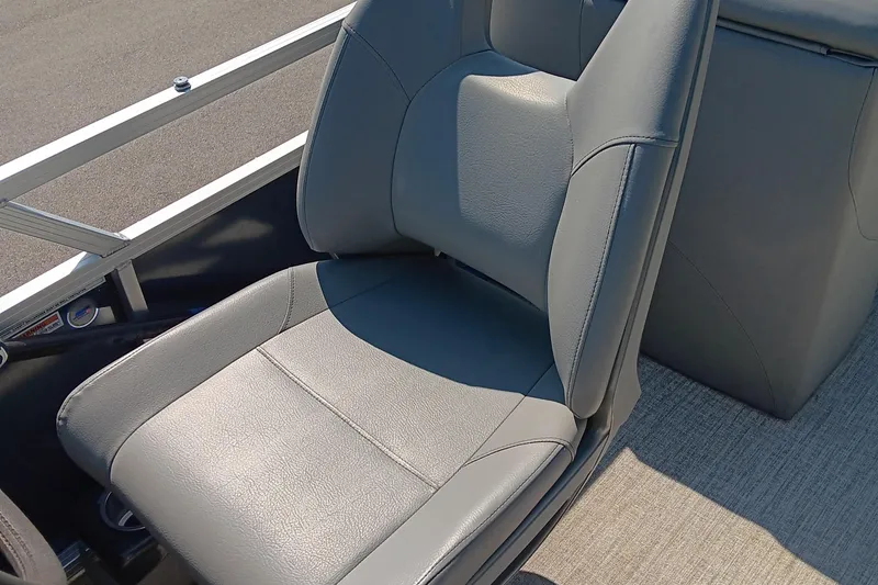 Slide: The Image of 2022 Avalon VLS Quad Lounge seat with gray upholstery and sleek design. - 11