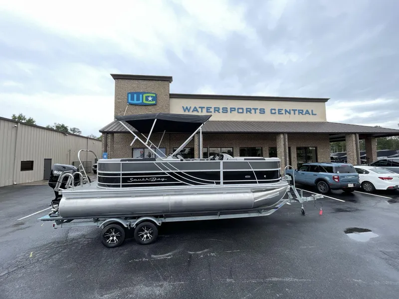 Slide: The Image of 2025 South Bay 222RSLE pontoon boat at Watersports Central dealership. - 8