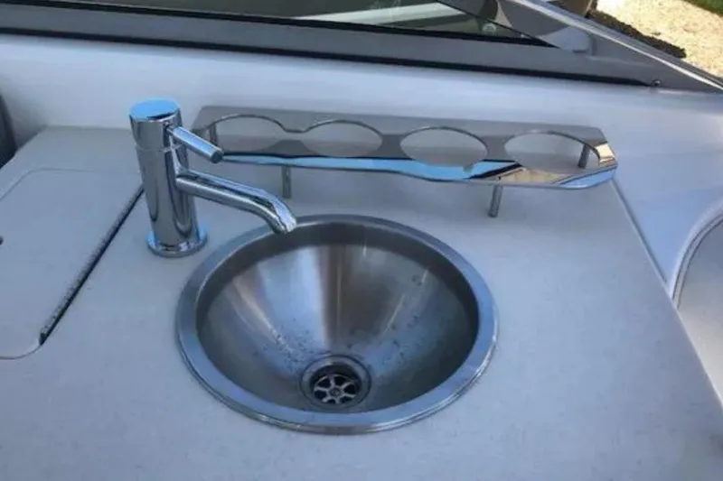 Slide: The Image of Stainless steel sink and faucet on 2018 Cobalt R35 boat. - 9