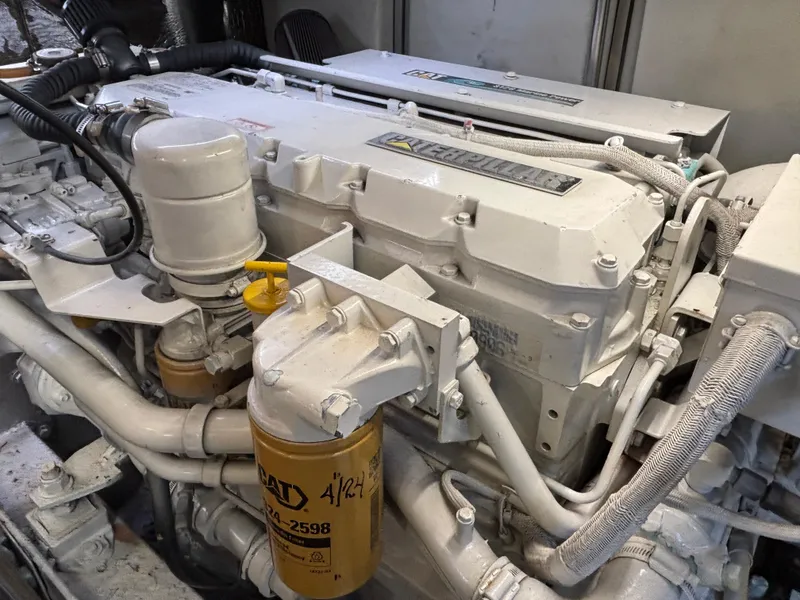 Slide: The Image of Engine of 2001 Silverton 410 Sport Bridge with CAT 3126 Marine Power. - 25