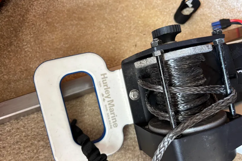 Slide: The Image of Hurley Marine winch system on 2001 Silverton 410 Sport Bridge boat. - 64