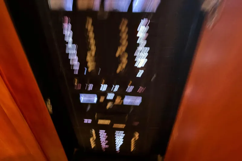 Slide: The Image of Blurry control panel inside a 2001 Silverton 410 Sport Bridge yacht. - 70