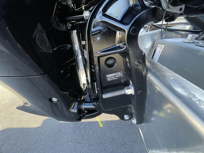 Slide: The Image of Close-up of 2025 South Bay 224ULLE boat engine mount detail. - 11
