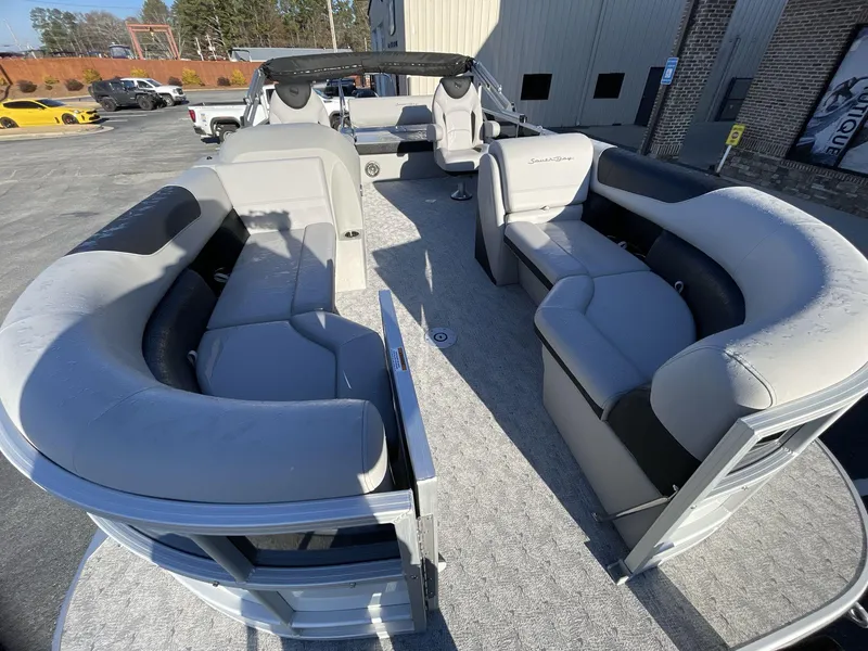 Slide: The Image of 2025 South Bay 224ULLE pontoon boat with spacious seating and modern design. - 22