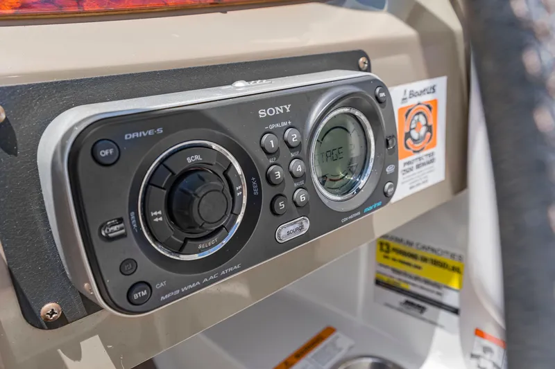 Slide: The Image of Sony stereo system on 2008 Four Winns F224 boat dashboard. - 15