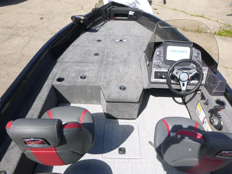 Slide: The Image of 2024 Ranger VS1682SC Angler boat interior with steering console and seating. - 4