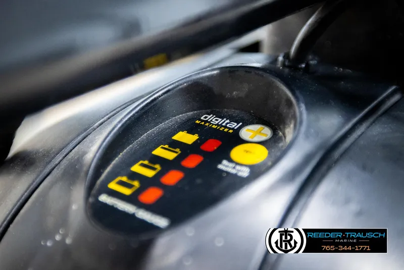 Slide: The Image of Close-up of a digital maximizer display on a 2007 Premier 2223 Navigator boat. - 48