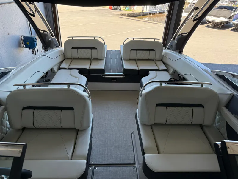 Slide: The Image of Interior of 2020 Regal LS4 Surf boat with luxurious seating and modern design. - 6