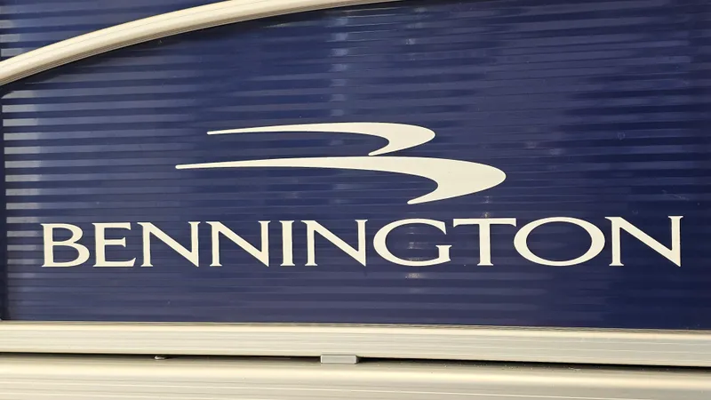 Slide: The Image of Bennington 188 SV 2020 logo on blue background, showcasing sleek design. - 22