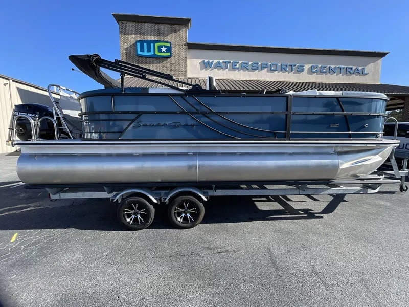 Slide: The Image of 2025 South Bay S222 Chill pontoon boat on trailer at Watersports Central. - 8