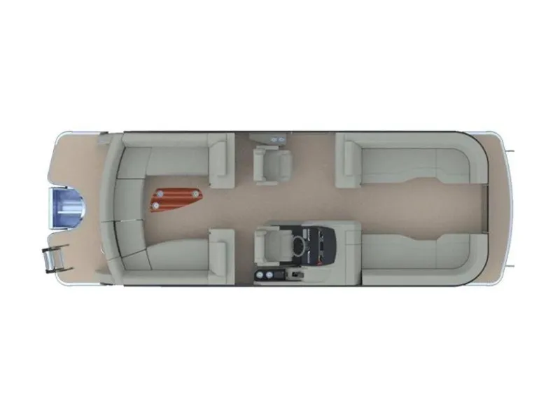 Slide: The Image of Top view of 2026 Godfrey AquaPatio 255 ULC pontoon boat layout. - 22