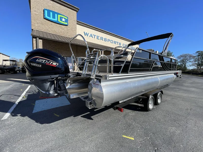 Slide: The Image of 2025 South Bay S224RS pontoon boat with Yamaha engine at Watersports Central. - 6