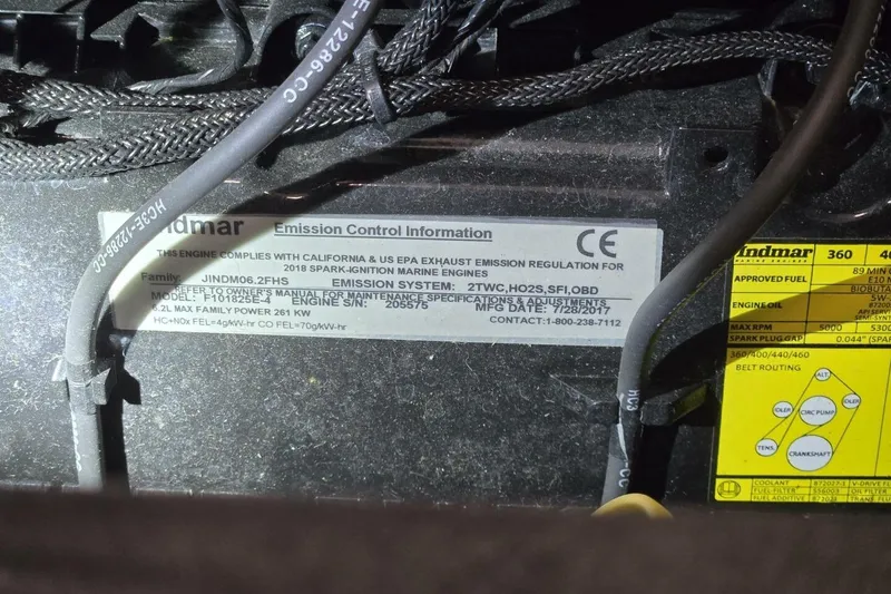 Slide: The Image of 2018 Supra SR400 engine emission control information label with wiring details. - 60