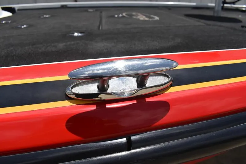 Slide: The Image of Chrome cleat on 2008 Nitro z9cdc boat with red and black detailing. - 63