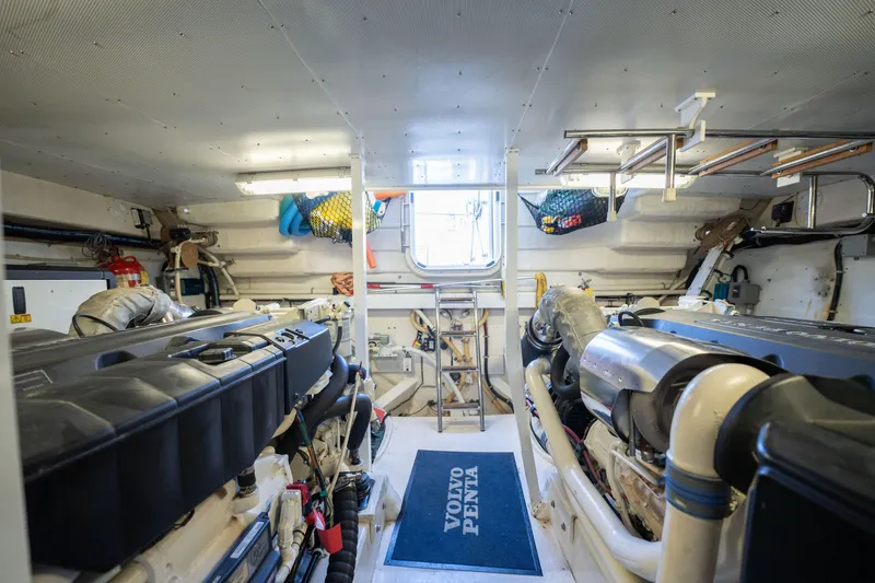 Slide: The Image of Engine room of 2012 Neptunus 62 Flybridge yacht with Volvo Penta engines. - 77