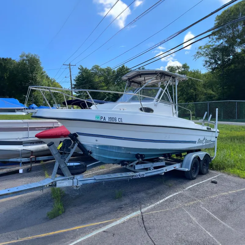 The Image of 1999 Sea Sport 2044 Walk Around on trailer, blue sky. - 0