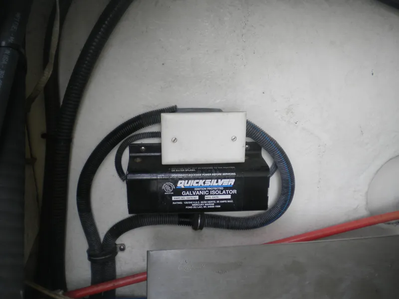 Slide: The Image of Quicksilver galvanic isolator in 2002 Formula 330 SS boat engine compartment. - 29