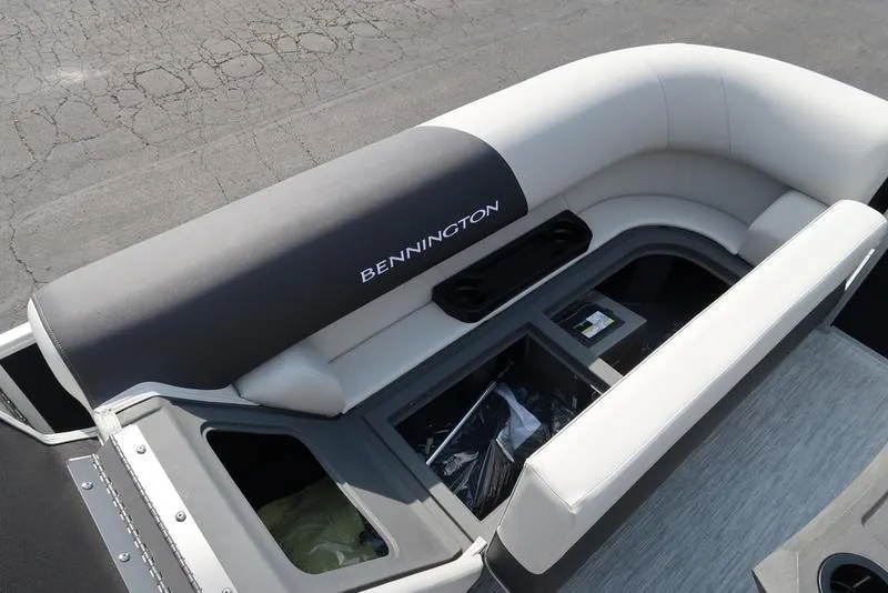 Slide: The Image of Rockford Fosgate Bluetooth stereo on 2026 Bennington S Swingback 22 SSB boat dashboard. - 4