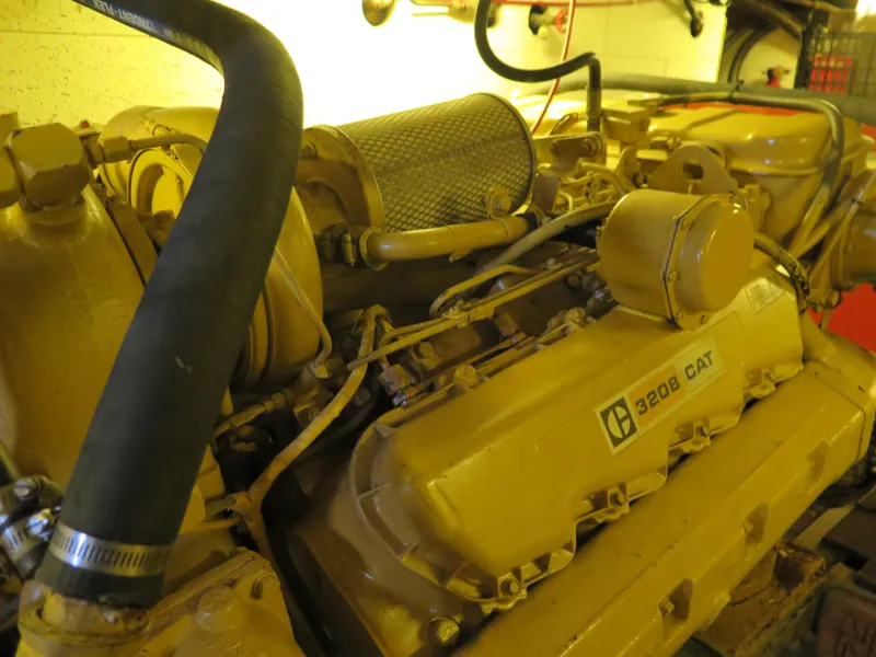 Slide: The Image of Engine room of 1985 CHB Flush Deck Aftcabin with CAT 3208 engine. - 33