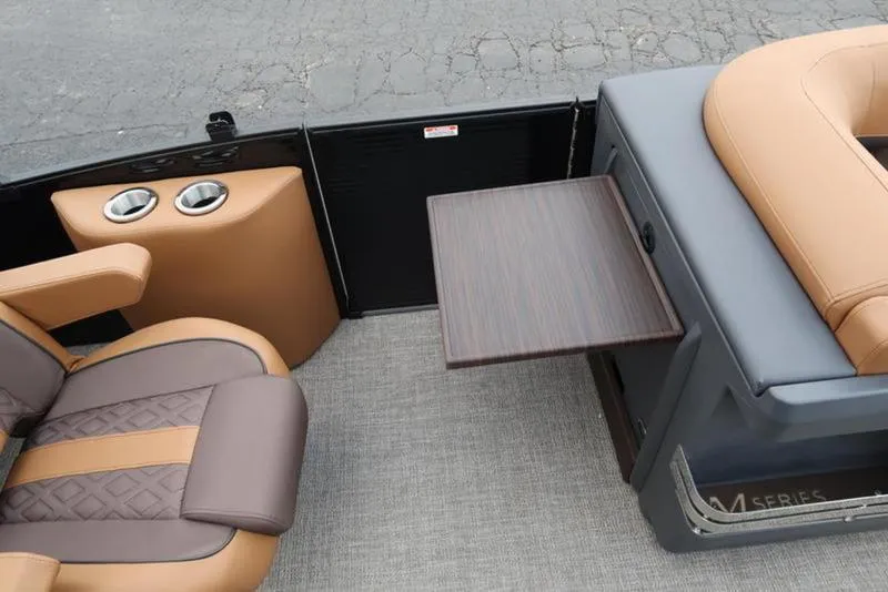 Slide: The Image of Luxurious seating on 2025 Bennington M Quad Bench 24 MFB pontoon boat. - 8