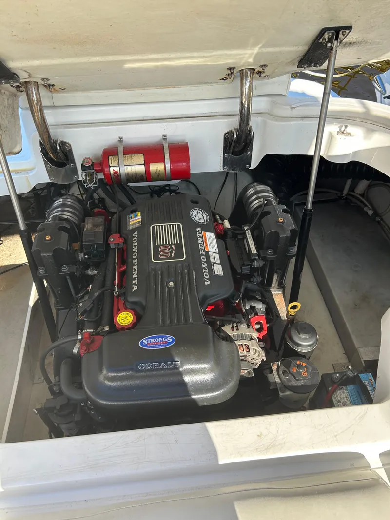 Slide: The Image of Engine compartment of a 2008 Cobalt 272 boat with Volvo Penta engine. - 15