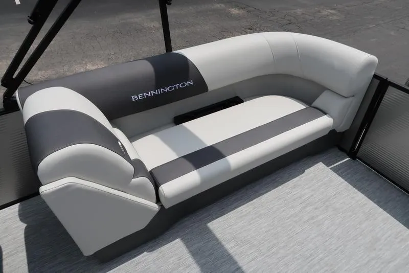 Slide: The Image of 2026 Bennington S Quad Bench 22 SSR with sleek gray and black seating design. - 17