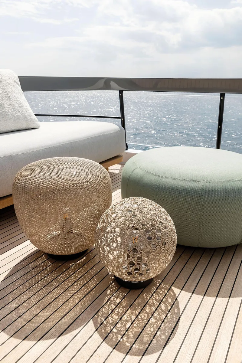 Slide: The Image of Luxurious Azimut Fly 72 yacht deck with elegant seating and ocean view, 2025 model. - 39