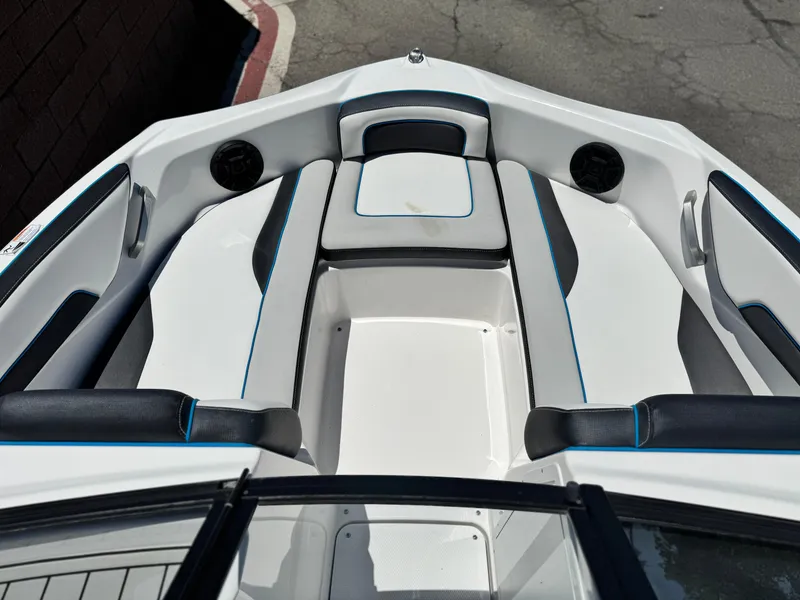 Slide: The Image of 2020 Yamaha Boats AR195 interior with sleek seating and modern design. - 11