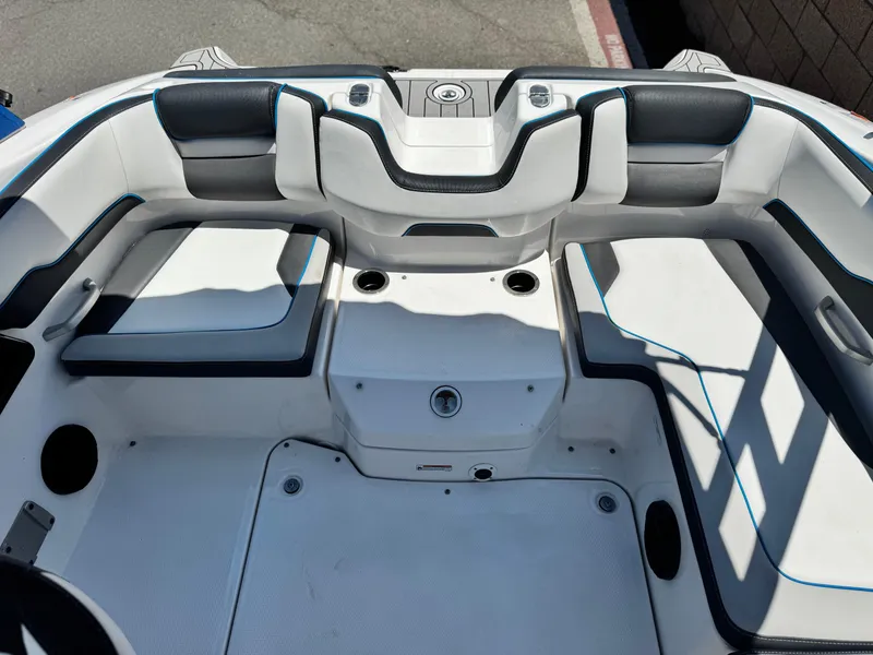 Slide: The Image of 2020 Yamaha AR195 boat interior with sleek seating and modern design. - 15